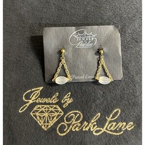 Vintage/Retired Park Lane Gold Tone Chain Lucite Dangle Pierced Earrings J291